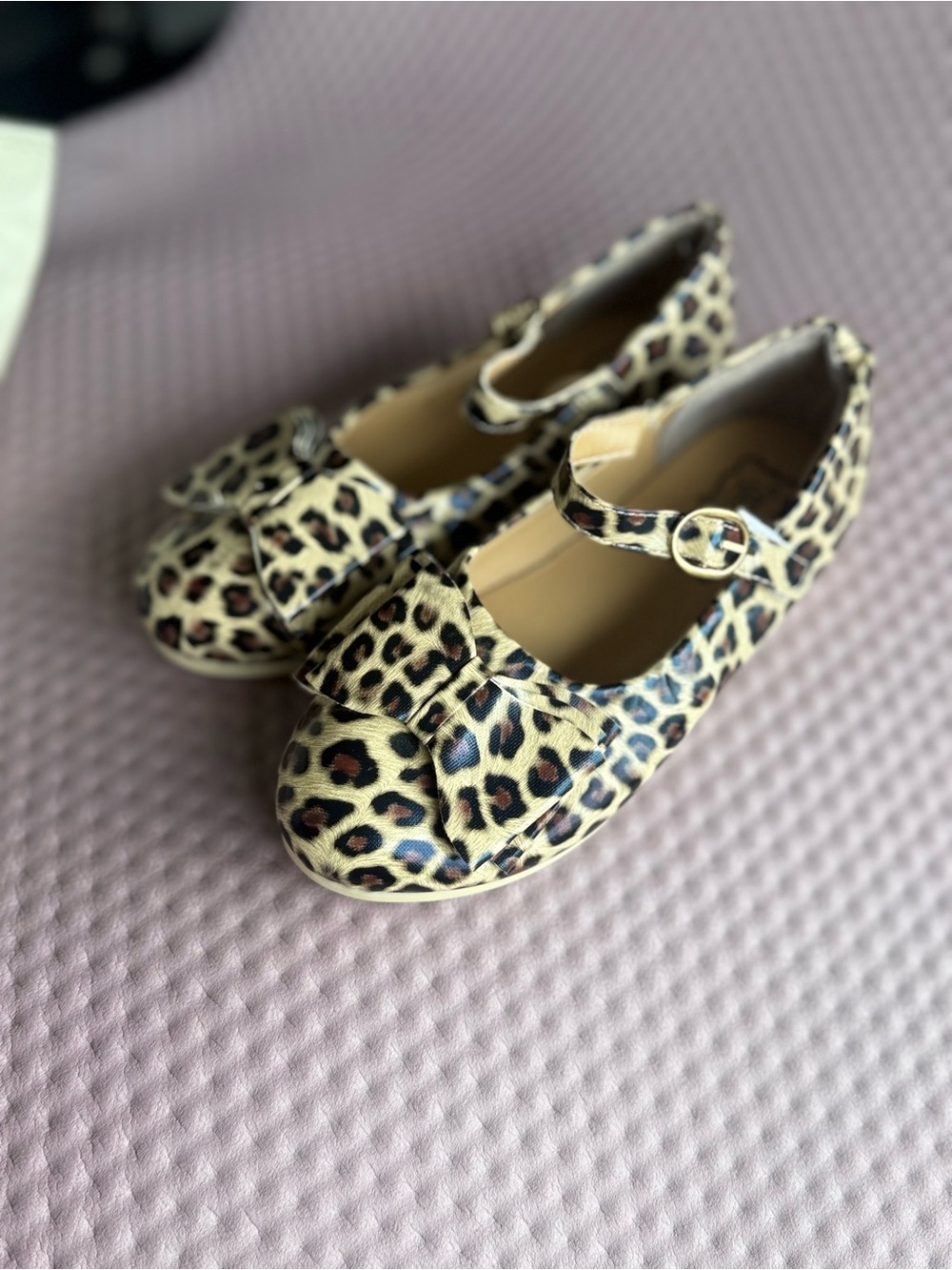 Leopard Print Mary Jane Dress Shoes for Kids - Tan Leopard